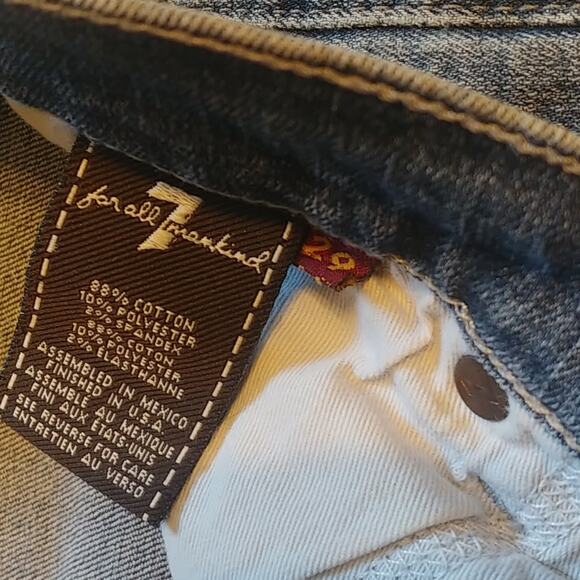 7 For All Mankind Standard Chevron Stitching Button Fly Jeans Sz 29 - Picture 5 of 5